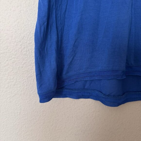 Adolfo Dominguez Bright Blue Scoop Neck Shirt Top Size Small Oversized - Picture 3 of 6